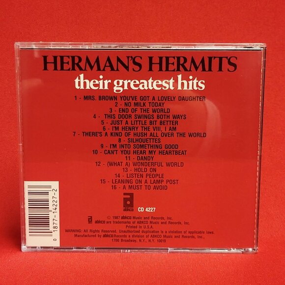 Hermans Hermits  Their Greatest Hits CD 1987 Signed - Picture 2 of 8